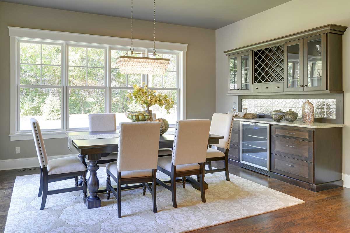 dining room using kitchen cabinets